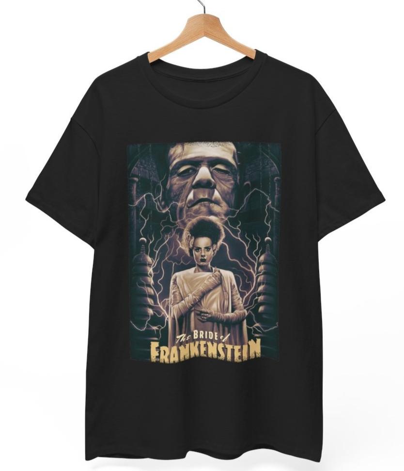 The Bride of Frankenstein T Shirt, FRANKENSTEIN Horror Monster Movie Unisex Tee Unisex T-Shirt M