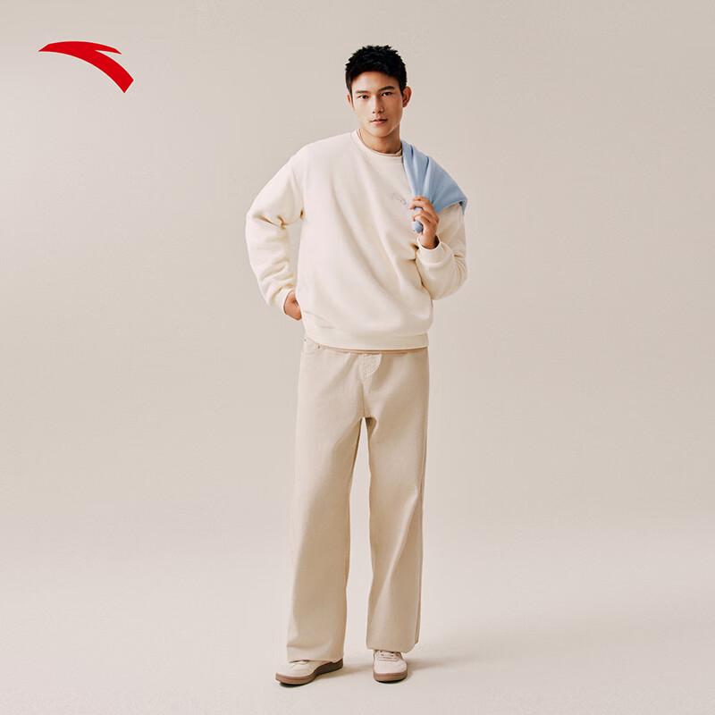 Anta Men's Winter Round Neck Fleece Pullover Sweatshirt