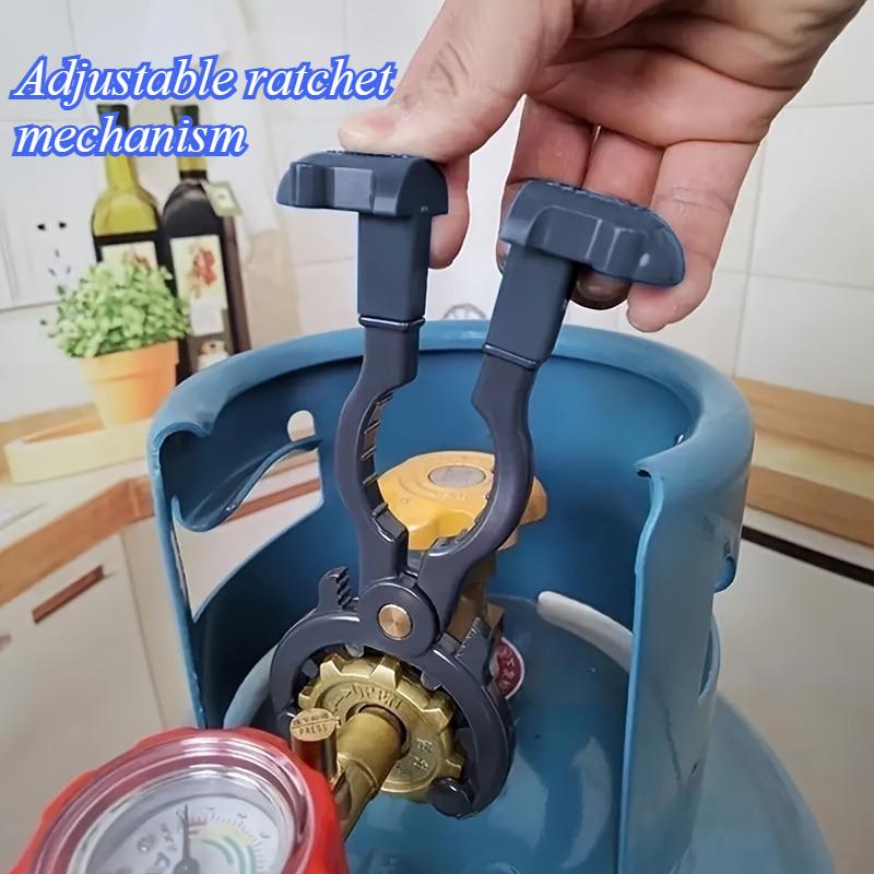 Llave de Carraca Multifuncional 3 en 1 Llave Ajustable para Válvula de Gas Abrebotellas Regulador de Válvula de Tanque de Almacenamiento Antideslizante
