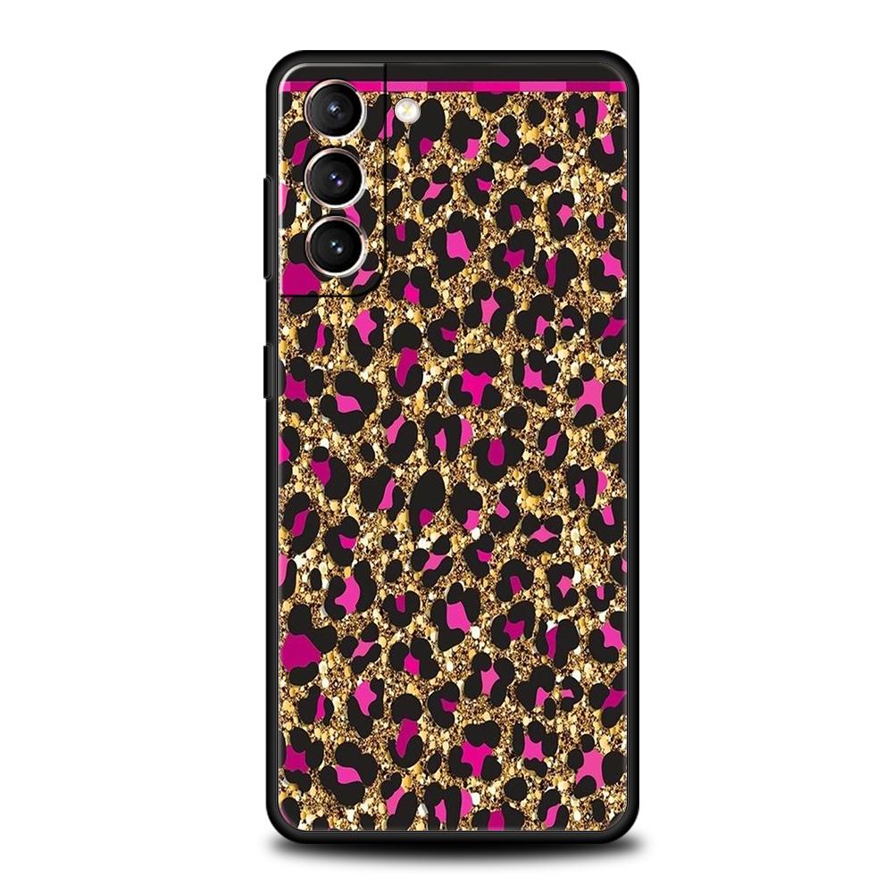 Leopard Print Phone Case for Samsung Galaxy S24 S23 S22 S20 S21 FE Ultra S10 S10E S9 S8 Plus 5G Silicone Cover Fundas Capas Bag