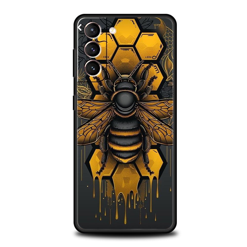 Honeybee Flower Pattern Phone Case Cover for Samsung Galaxy S26 S25 S24 S23 S22 S20 S21 FE Ultra S25 Edge Plus 5G Soft TPU Shell