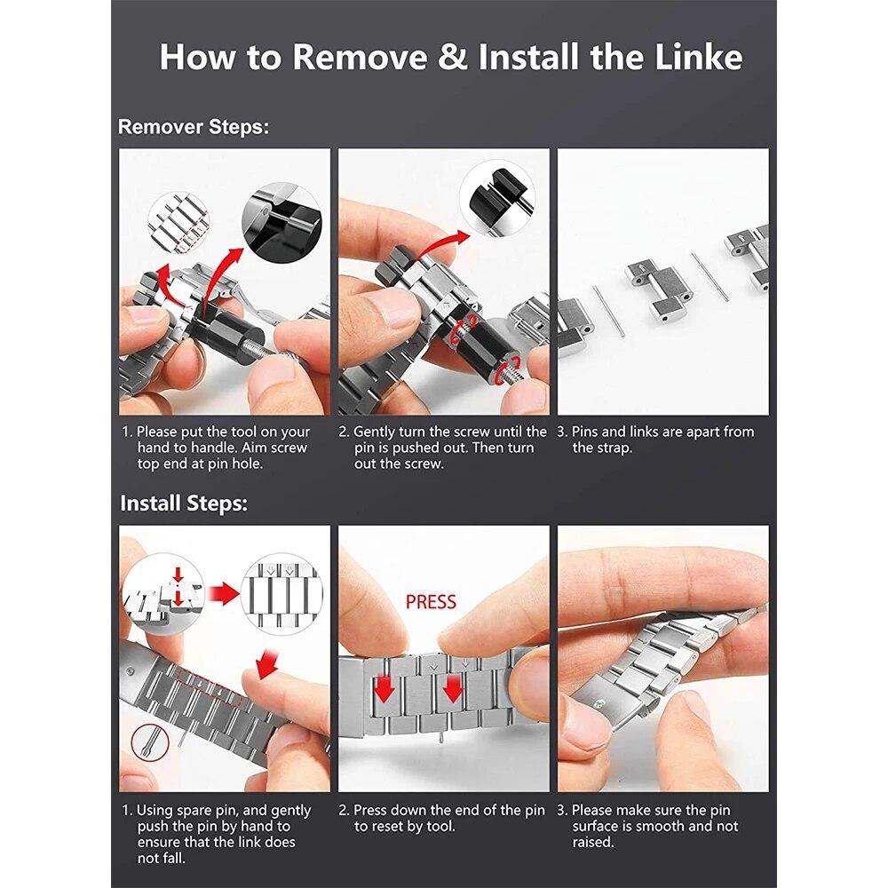 Stainless Steel Band For Apple Watch 7 8 45mm 41mm 44mm 40mm 42mm Ultra 49mm Strap Metal Link Bracelet Fit IWatch 6 SE 5 4 3 2