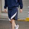 Li Ning Weekend Youth Color Block Straight Leg Lace Up Mid Rise Casual Shorts Men Shorts Deep-Navy AKSU613-2