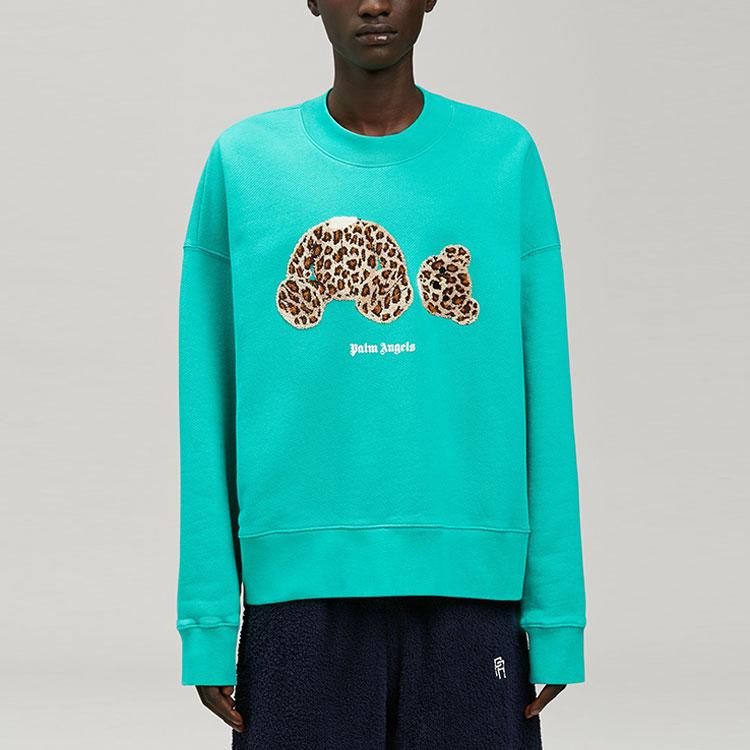 Palm Angels Leopard Bear Sweatshirt PMBA026S22FLE0075760