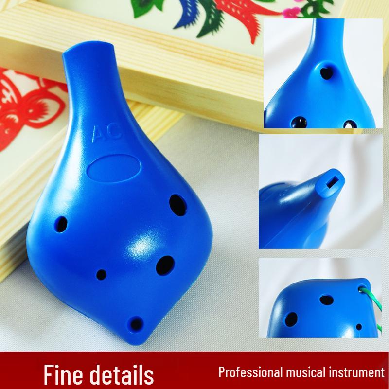 6-Hole Alto C Key Long-Mouth Ocarina, Resin Plastic, Drop-Resistant, Perfect for Students