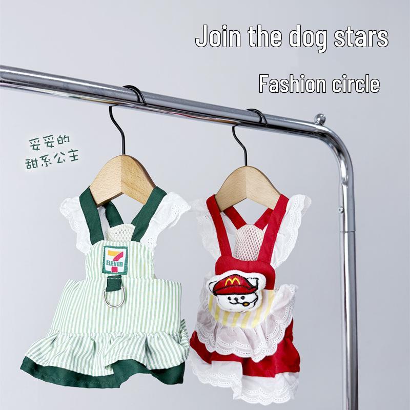 Pet Harness Skirt & Leash Set for Small Dogs - Fits Teddy, Bichon, Pomeranian