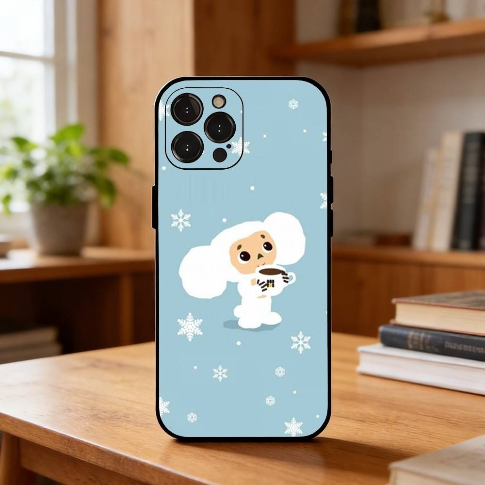 Cute C-Cheburashka-es Cartoon Phone Case For iPhone17,16,15,14,13,12,Plus,Pro Max, 5G Others Soft Black Cover