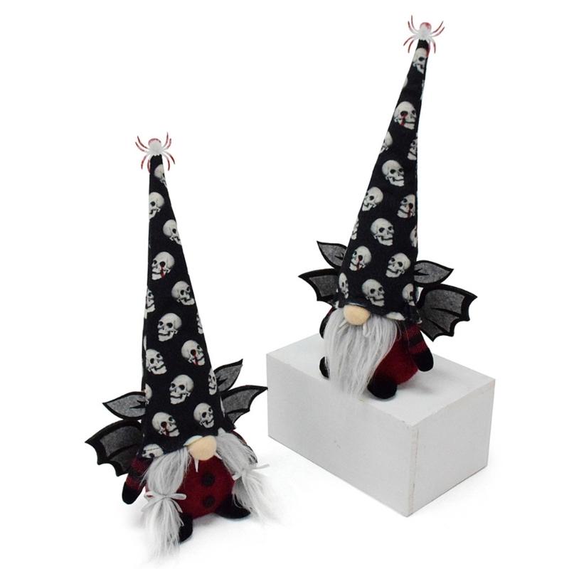 Scary Gnomes Figurine With Skull Design Halloween Party Decoration User Friendly Durable Fabric Home Festival Display