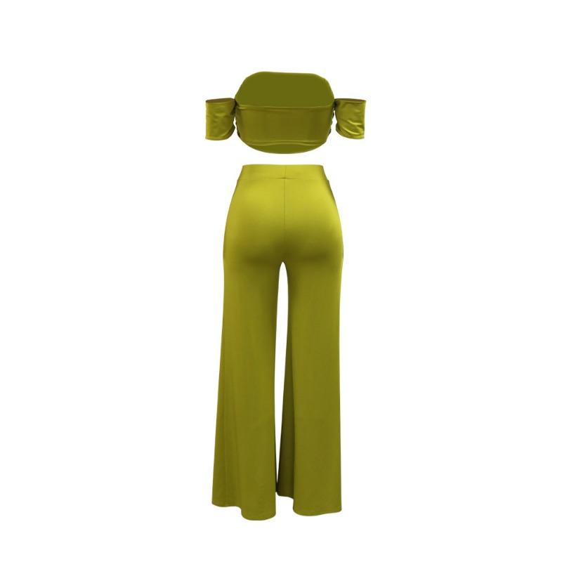 Women's New Fashion Casual Suit Bust Open Wide Leg Trousers