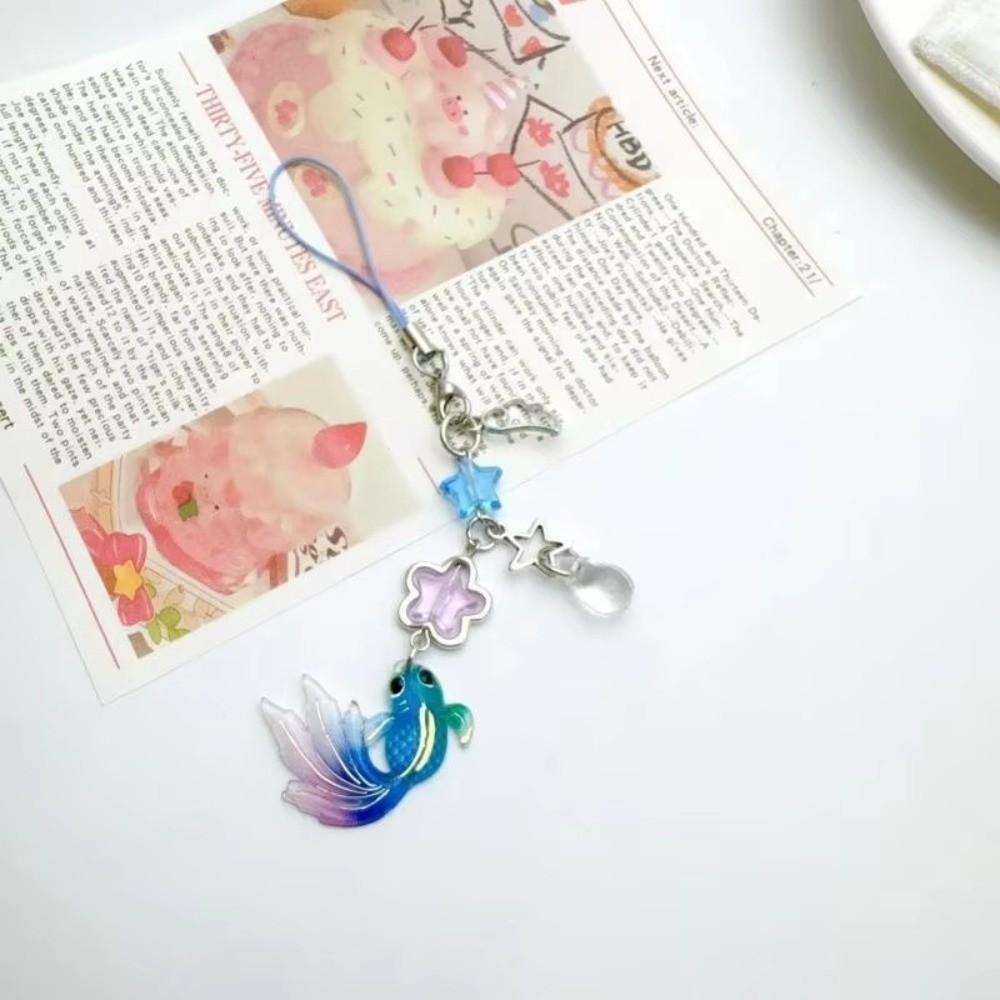 Simulation Fish Mobile Phone Chain Plastic Keychain Charms Lucky Koi Phone Pendant  Car Key Jewelry