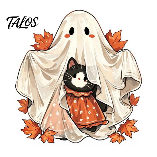 Halloween Party Supplies Wooden Ghost Ornament with Pumpkin Pattern, Double Sided Desktop Decoration, Spooky Tiered Tray Decor Decor, Wood Tabletop