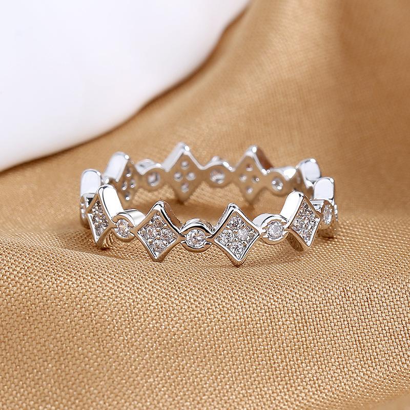 Lindon Klasyczny Stop Miedzi Cyrkon Pierścionek Damskie Biżuteria Ślubna Obietnica Party Prezent