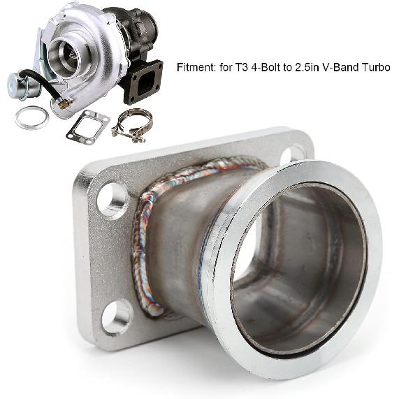 Stainless Steel T3 to 2.5in V Band Turbo Flange Adapter, 4 Bolt Conversion for Car Applications