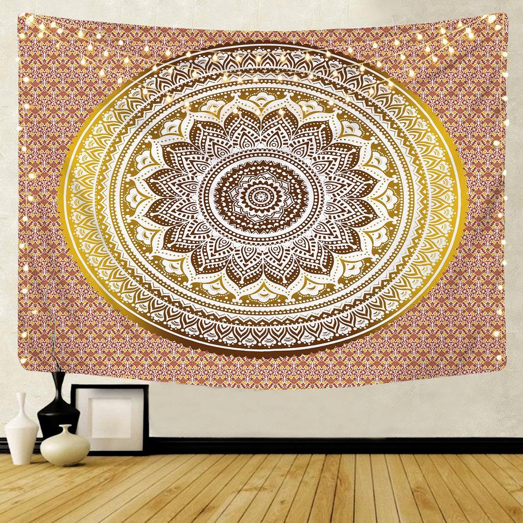 Large Mandala Pattern Indian Tapestry Wall Hanging Decoration Bohemian Beach Towel Polyester Thin Blanket Yoga Shawl Travel  Mat