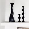 Stylish and Modern Nordic-inspired Wooden Candle Holder/stand, Perfect for Displaying Your Home or Office. (c-za0588 Bk_l)