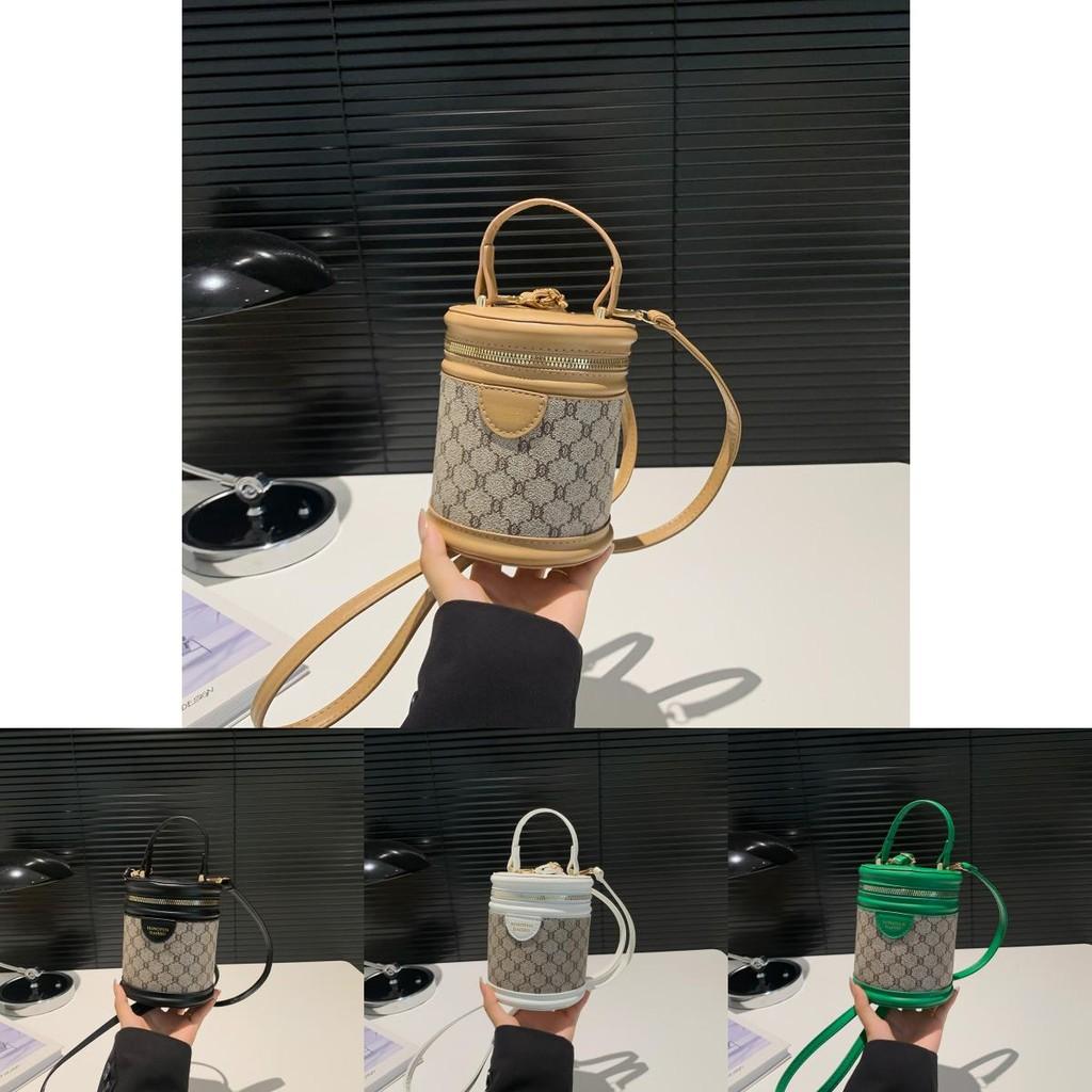 Stilvolle Sommer-Eimer Tasche Für Damen In Schwarz Weiß Grün Khaki Und Rosenrot