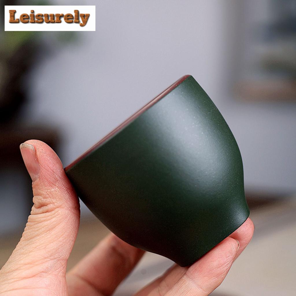 140ml Handmade Mud Painted Pine Deer Teacup Yixing Purple Clay Small Mouth Cup Smelling Fragrance Master Cup Tasting Tea Bowl