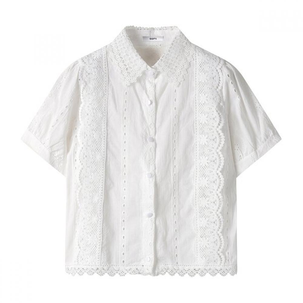 Ggpx Collar Neck Lace Button Shirt  Gp6sh014f 