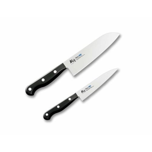 Shimomura Kogyo Made In Japan Knife Set of 2 16.5cm Murato Slim MSL-901 Black
