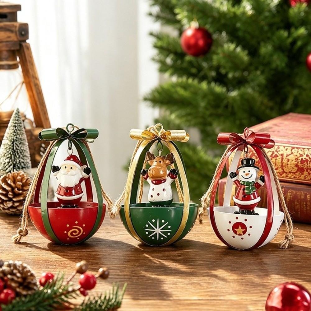 Hanging Christmas Tree Pendant Iron Xmas Hanging Ornaments Snowman Pendant Holiday Decor