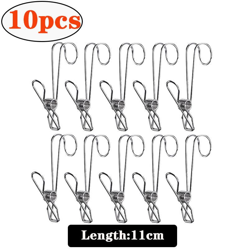 Stainless Steel Clothes Pegs Laundry Storage Clip Hooks Photo Clip Bathroom Clothespins Towel Clip Kitchen Organizer Holder Rack