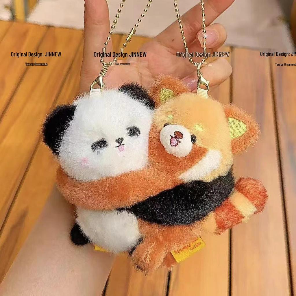 Authentic Fun Animal Hugging Stickers: Frog & Chick Best Friends Tree Plush Keychain Pendant