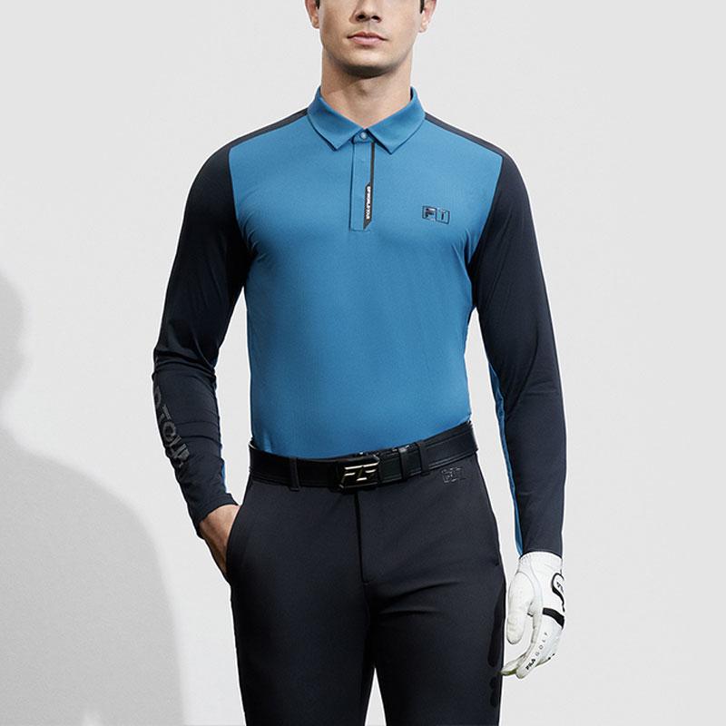 New FILA Golf Series Polo Shirt Men's Logo Blue A11M415213F-DG