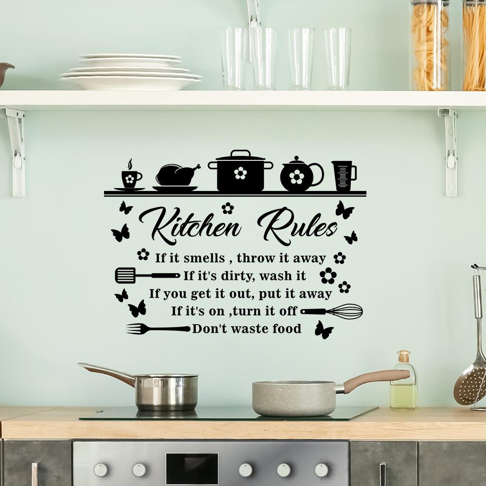 Kaufe WZ9008 Küche Geschirr Englisch Slogan Restaurant Home Hintergrund Wand Dekoration Wand Aufkleber zum Preis ab 26