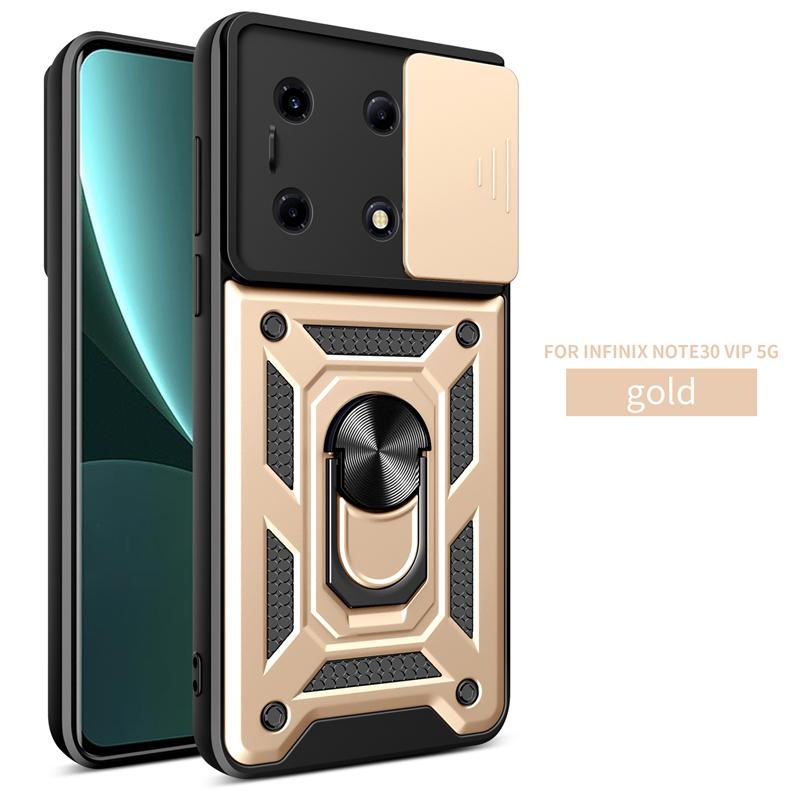 Infinix Note 30 VIP 5G X6710 Kılıf Slayt Kamera Zırh Telefon Kılıfı Infinix Note 30 VIP 5G 6.78" Araba Standı Halka Arka Kapak