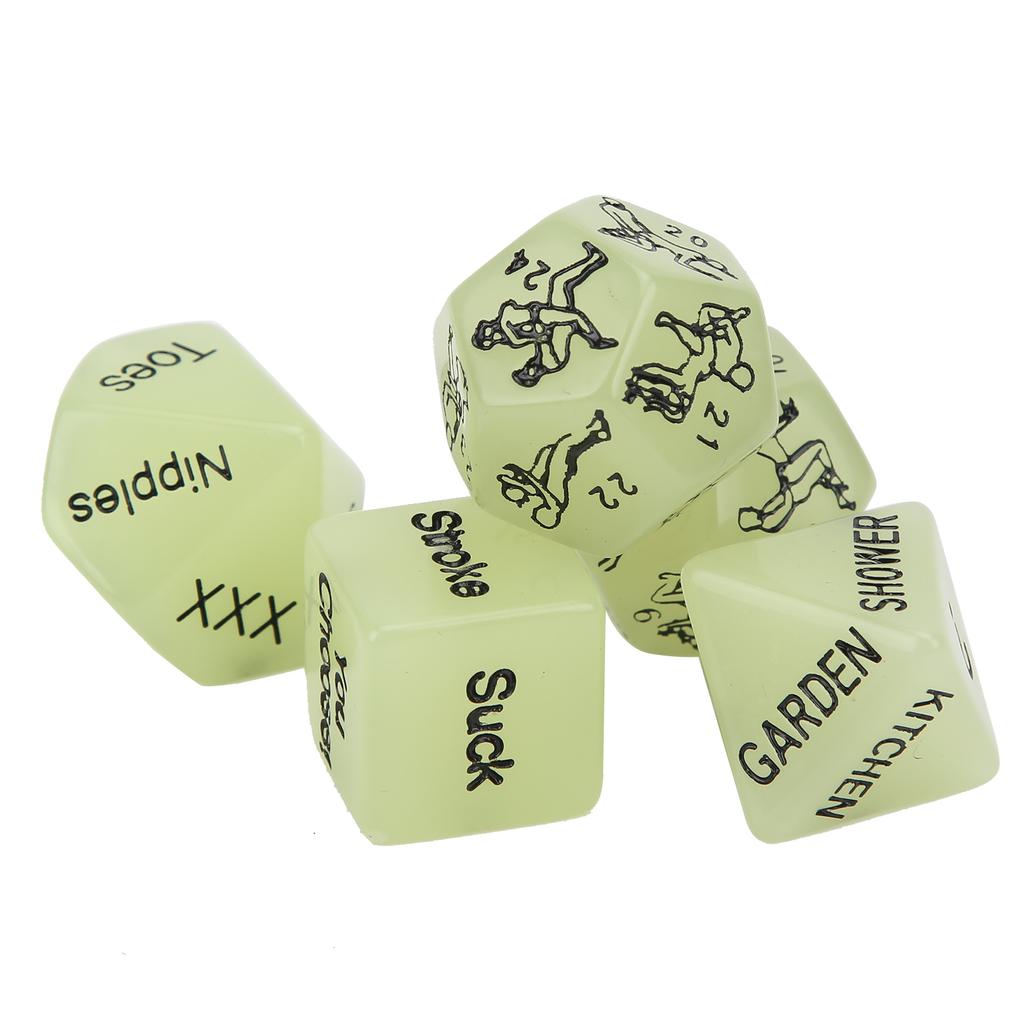 5pcs Couple Dice Lovers Bachelor Party Multiple Pose Dice Sexual Posture Dice ToyLuminous