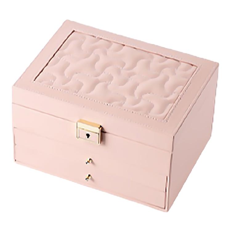 Elegant Jewelry Organizers with Several Layers Sophisticated Multi Layere Jewelry Chest PU Leather Holder for Home