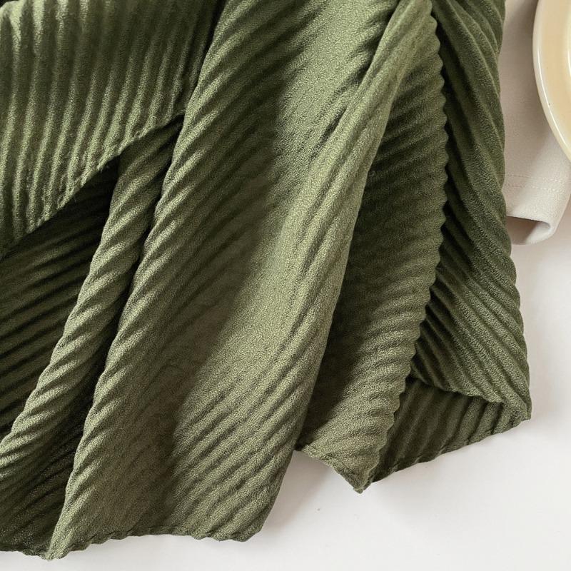 Solid color imitation cotton and linen silk scarf pleated women * 0cm square scarf imitation silk scarf headscarf