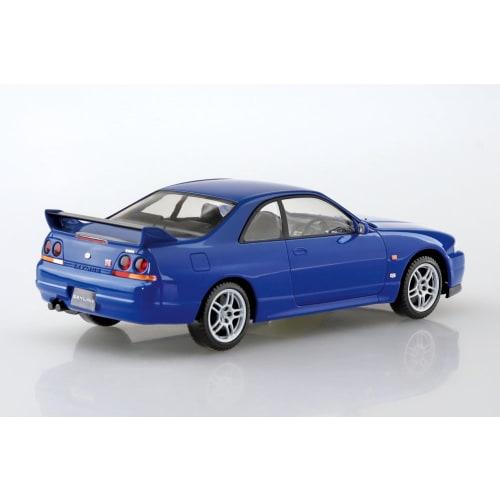 Aoshima Bunka Kyozai 1/32 Scale Rakupla Snap Kit No. 21-BE Nissan R33 Skyline GT-R Blue Pre-Colored Plastic Model Kit (Automobile)
