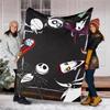 The Nightmare Before Christmas Theme Printed Blanket - Perfect for Couch, Bed, Travel & Outdoor Use | Machine Washable, Cozy & Durable.