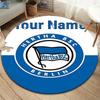 Hertha BSC Custom Name Round Area Rug,Carpet Rug for Living Room Bedroom Sofa Playroom Decor,Non-slip Floor Mat