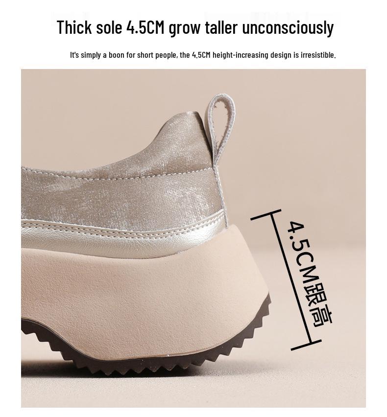 Women's Retro Leather Slip-On Sneakers - Breathable Spring/Summer Casual Low-Cut Shoes