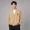 MLB Boston Red Sox Sports Lifestyle Series Single-Breasted V-Neck Long Sleeve Knit Sweater Unisex sweater Beige 3AKCM0251-43BGL