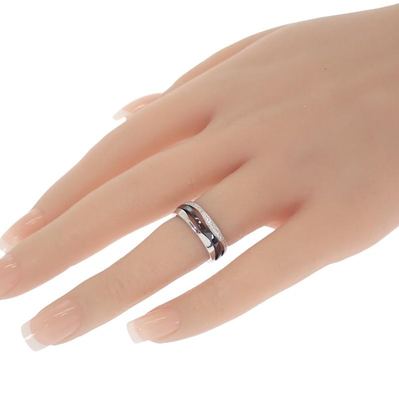 Omega R604CL01001 #10(JP Boyutu) yüzük siyah K18 beyaz altın/seramik Kadın