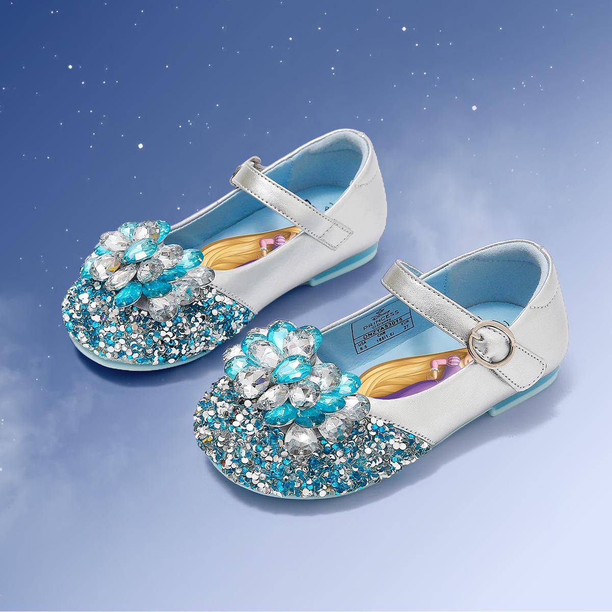 

2025 Girls Rhinestone Princess Performance Shoes - PU Leather Crystal Fairy Spirit 31