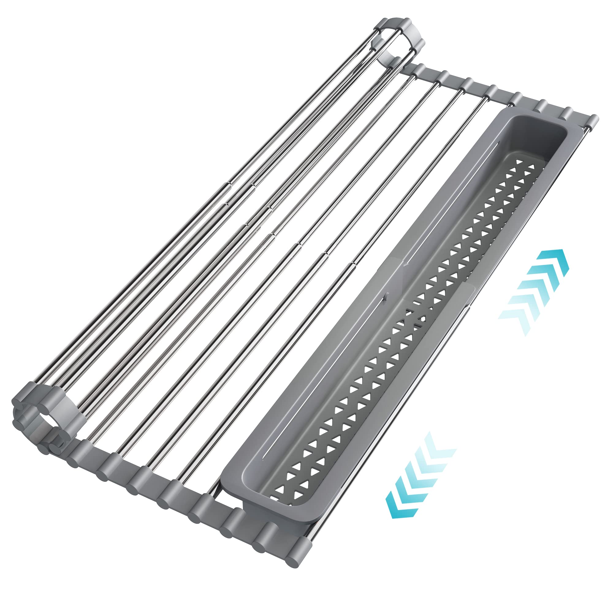 

JASIWAY Складная сушилка для посуды над раковиной, кухонная сушилка для посуды, серебристая, сушилка, полка, раковина, сушилка, держатель, принадлежности, нержавеющая, корзина,