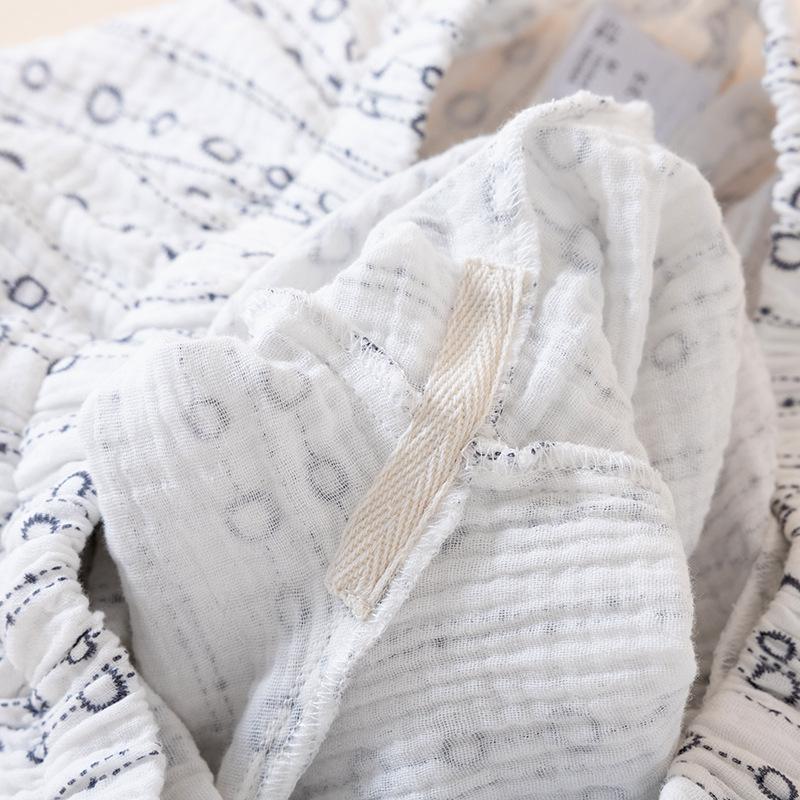 2026 Neues Sommer-Damen-Pyjama-Set 100% Baumwollkrepp Kurzarm-Shorts Zweiteiliges Set Böhmischer Stil Kühle Freizeit-Hauskleidung