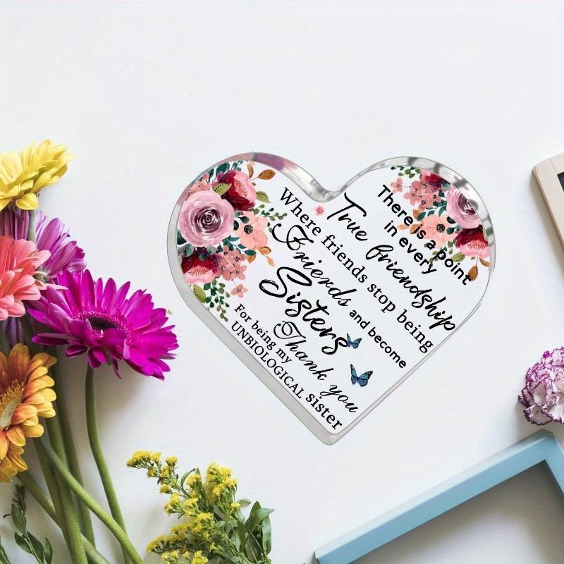 2D Plane Acrylic True Sisters Friendship Decoration, Indoor and Outdoor Decoration - No Battery/power, Free Day Decoration, Shop Decoration, Durable O
