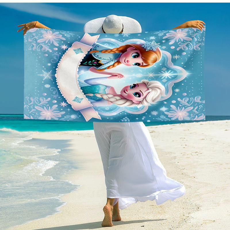 Ultra-Soft Beach Towel with Elsa Theme,Ideal for Pool - Camping, Diving - Perfect Travel Essential, Vibrant Beach Towel.