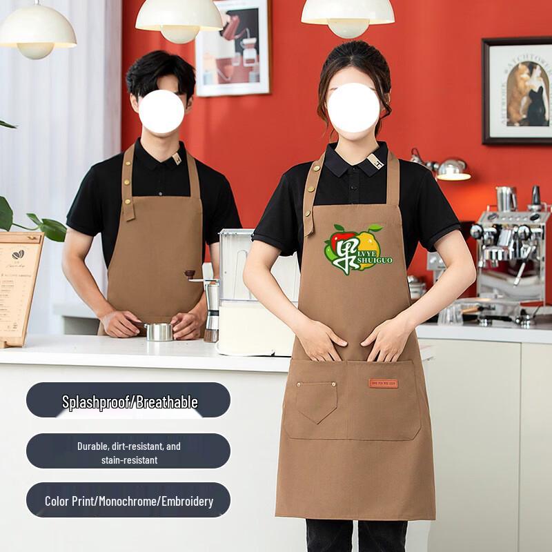 Jingwangrun Solid Color Waterproof Canvas Apron
