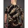 Men's Letter Pattern Dragon Men's T-shirt Summer Fashion Short Sleeved Shirt