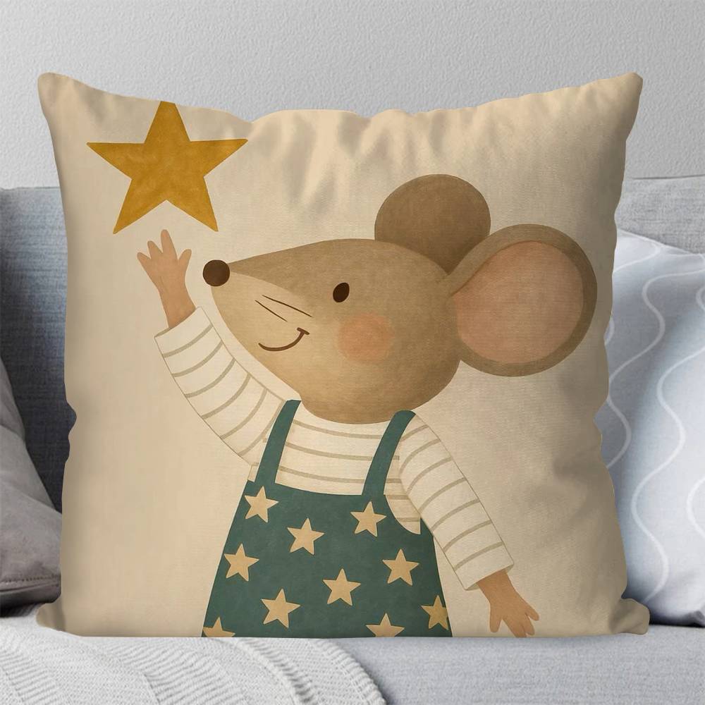Simple Animal Antics Pillow Case Fashion Square Pillowcase Bedroom Sofa Room Ins Decoration Leisure