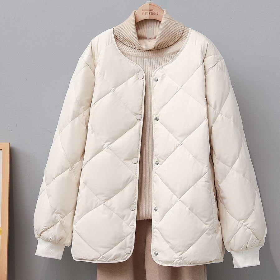 Giacca imbottita in cotone leggero Giacca imbottita in cotone da donna Autunno e inverno Moda Cappotto imbottito largo Giacche Capispalla