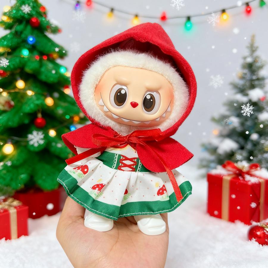Clothes Only - Suitable for Labubu Baby Clothes, One, Two and Three Generations of Labubu Pendant Dolls Can Wear Christmas Baby Clothes Set