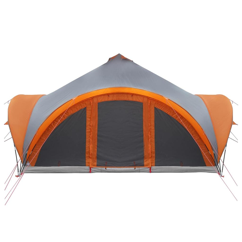 Tipi Tent Gray and Orange 18 Person Polyester and Steel