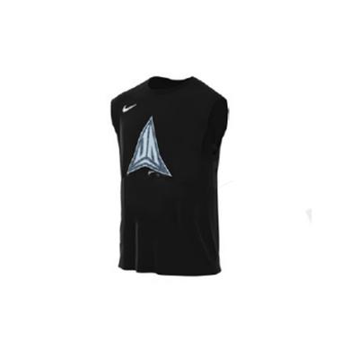 Logo-Print Rundhals Ärmelloses T-Shirt Herren Tops Schwarz FZ8080-010